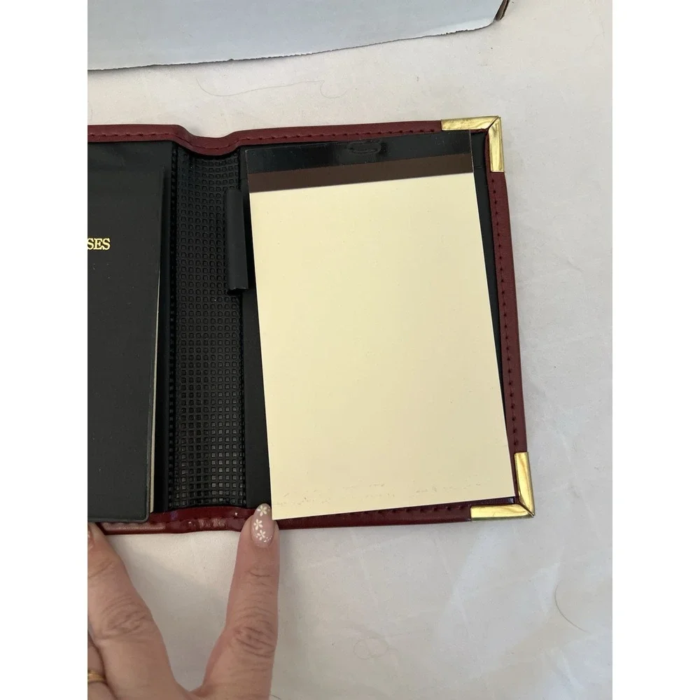 Vintage NOS Prop Notepad Holder W/address Book Burgundy 